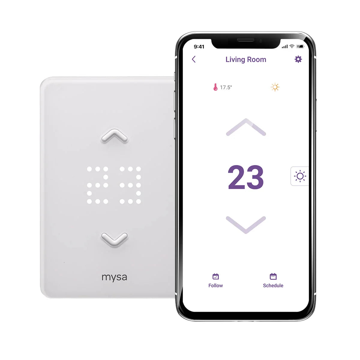MYSA - Paquet de 4 Thermostats Intelligents pour Plinthes Chauffantes Électriques *Boite Ouverte*