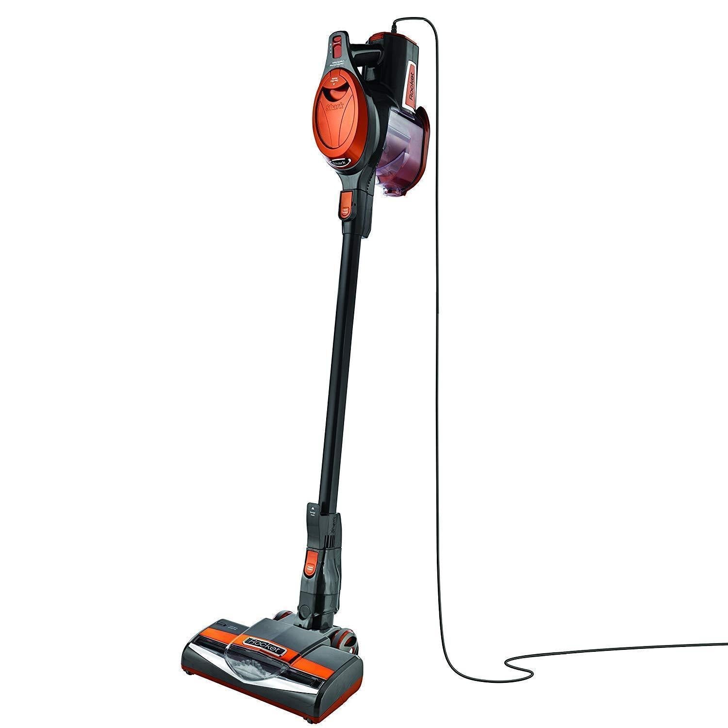Shark Rocket Ultra-Light Corded Bagless Vacuum For Carpet And Hard Floor Cleaning With Swivel Steering (HV301), Gray/Orange